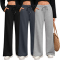 Riyiper 3 Pack Women Wide Leg Sweatpants with Pockets and Comfort