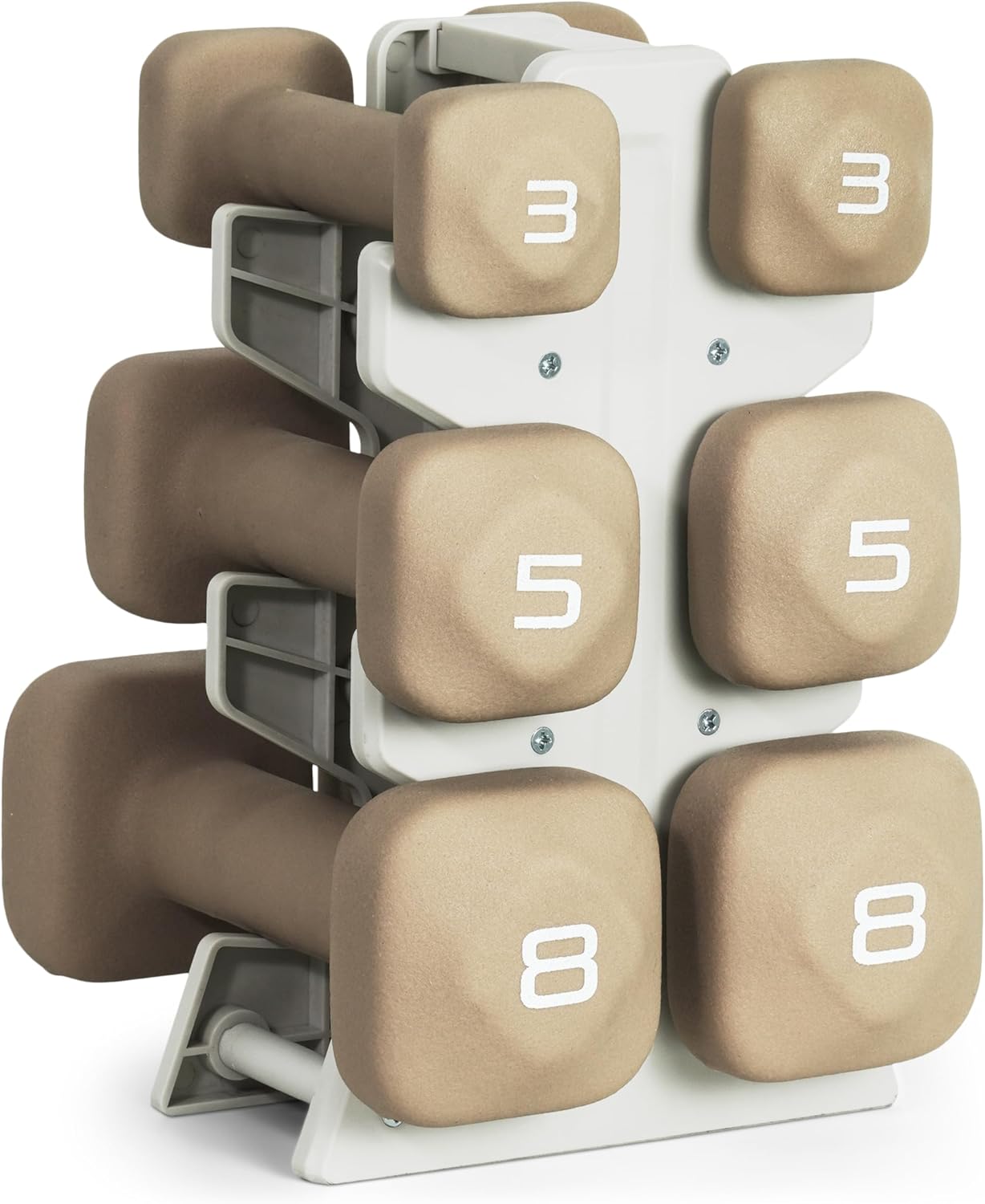Tone Fitness Neoprene Dumbbell Set with Storage Rack for Home Gym