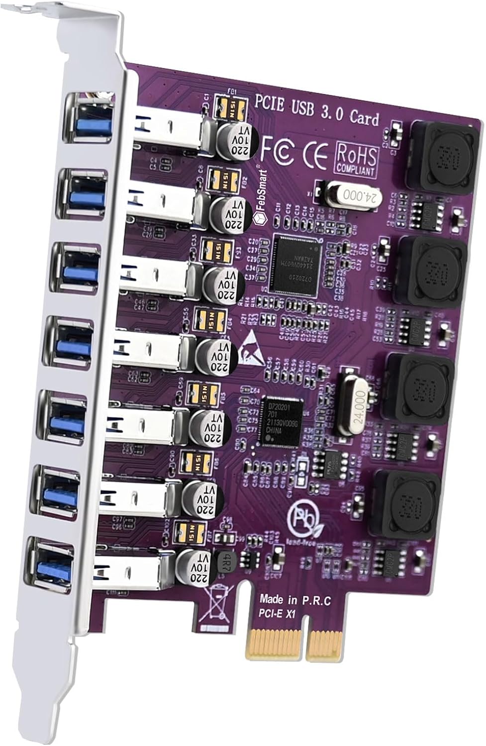 7X USB 3.0 Expansion Card for High-Speed Data Transfer Needs