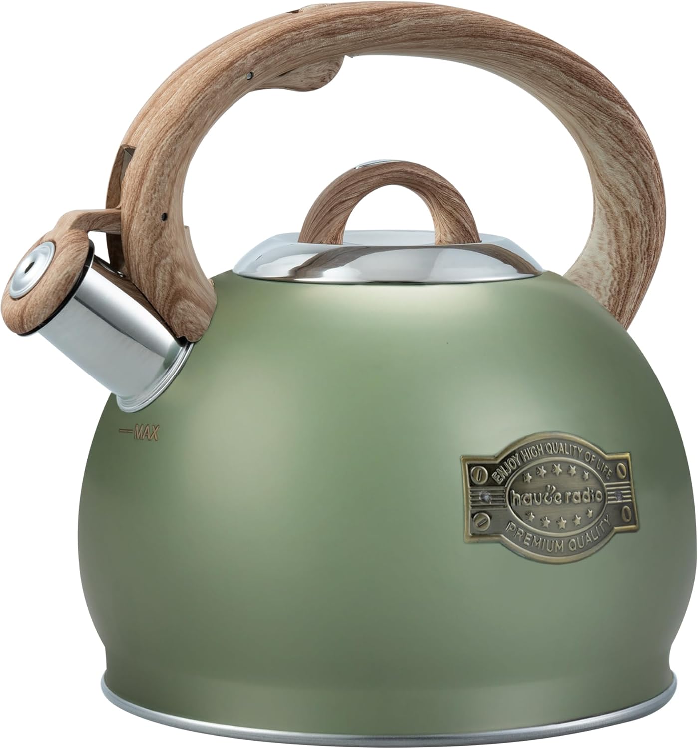 Stovetop Whistling Tea Kettle 2.7 Quart with Wood Handle