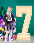 4ft Light up Marquee Numbers 7 Sign - Easy Snap Together Party Decor