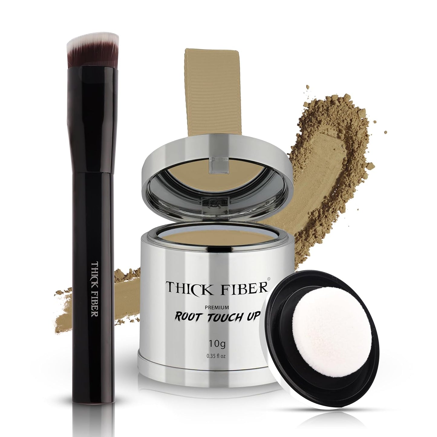 THICK FIBER Root Touch Up Powder for Grey Roots & Thinning Hair