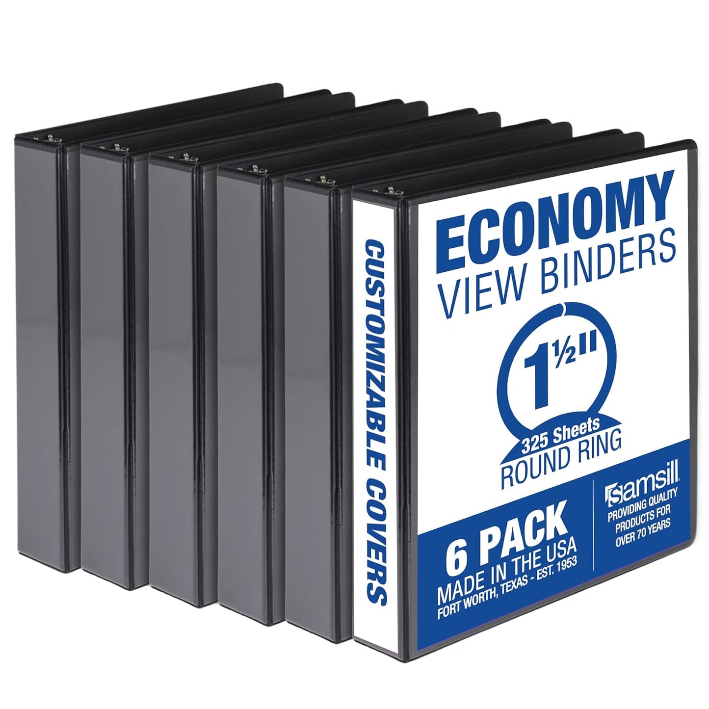 Samsill 1.5 Inch 3 Ring Binders for School, Home, Office Use