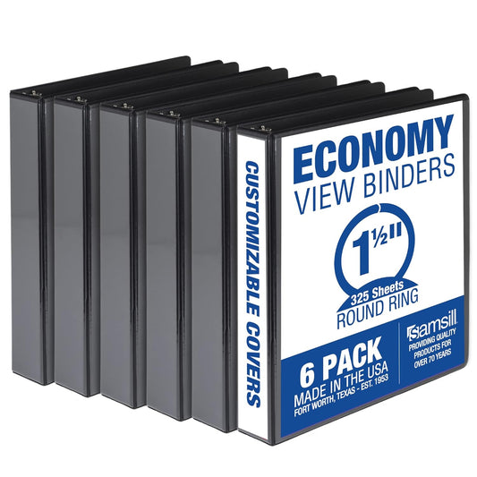 Samsill 1.5 Inch 3 Ring Binders for School, Home, Office Use