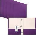 Purple Paper 2-Pocket Folders with Prongs 50 Pack - Matte Finish
