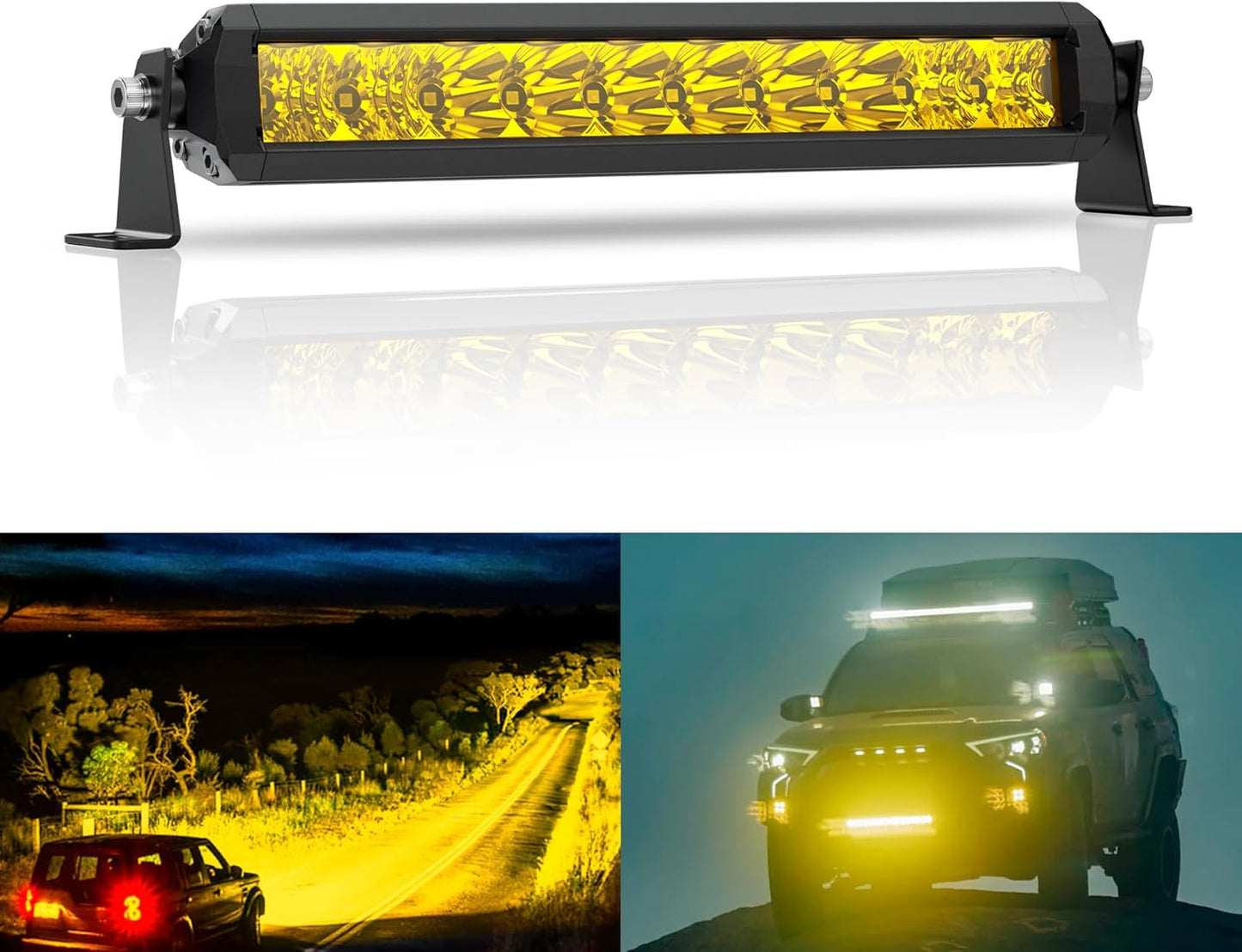 Amber LED Light Bar 12 Inch for Off Road Trucks and SUVs
