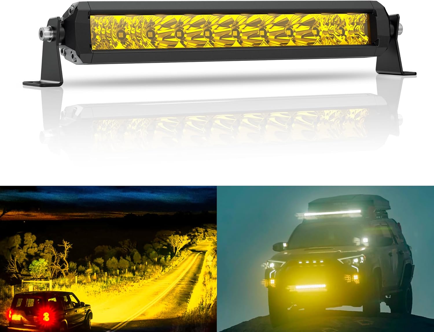Amber LED Light Bar 12 Inch for Off Road Trucks and SUVs