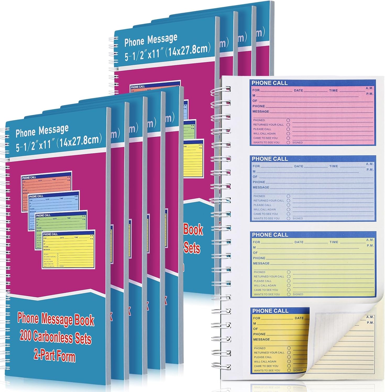 Spiral Bound Phone Message Book for Efficient Call Logging