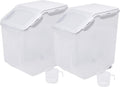 HANAMYA 15 Liter Rice Storage Container with Measuring Cup - Clear