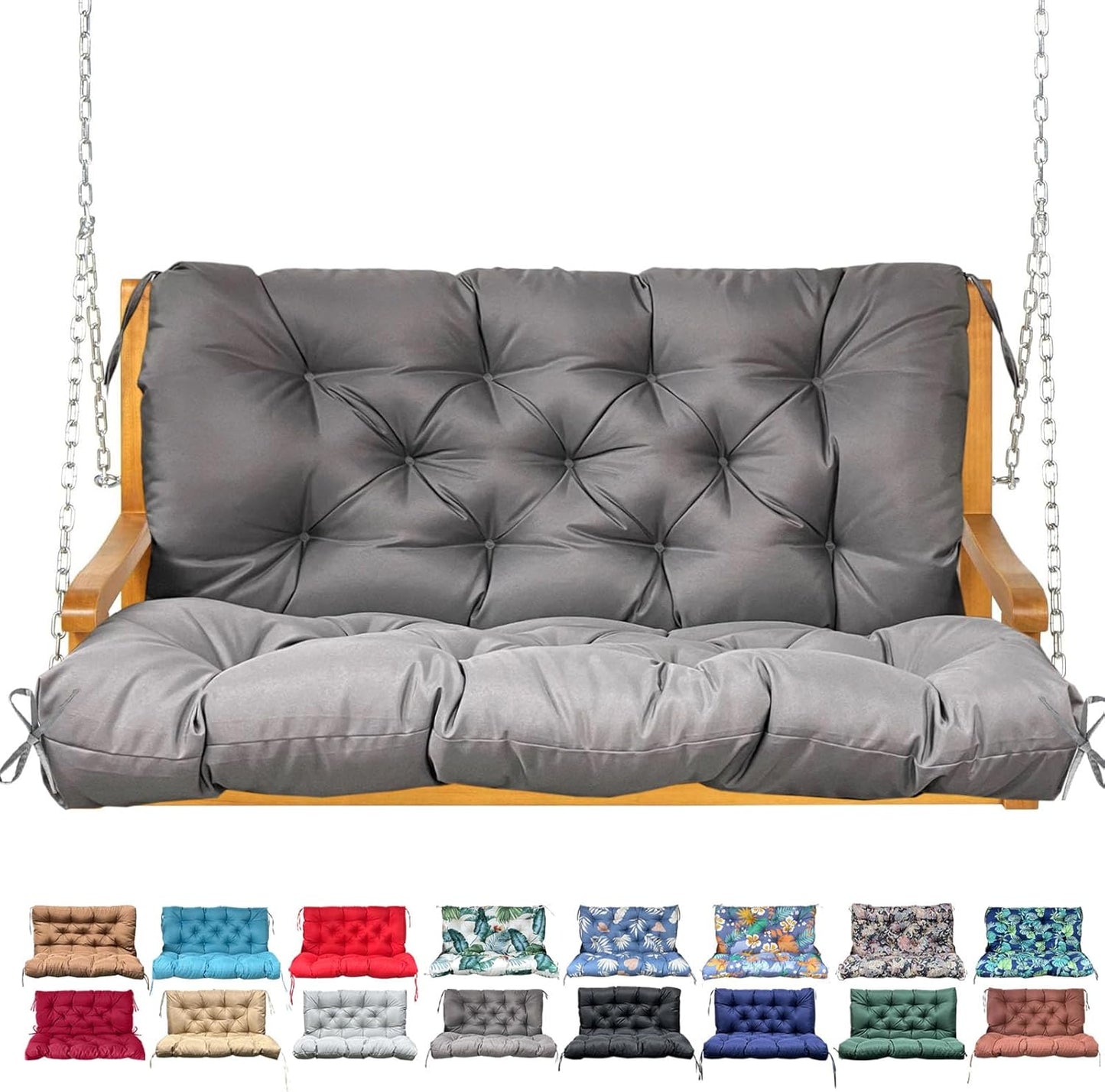 Porch Swing Cushion with Backrest for Outdoor Furniture Comfort