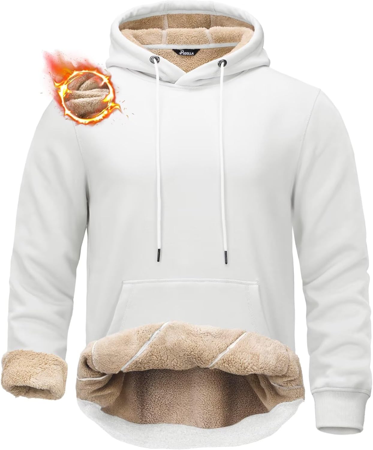 Pudolla Men's Sherpa Hoodie Pullover for Ultimate Warmth