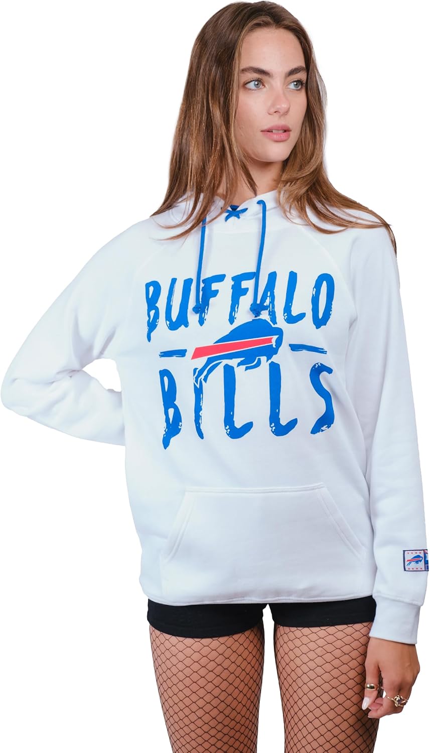 Ultra Game Women's NFL Super Soft Tie Neck Hoodie Sweatshirt