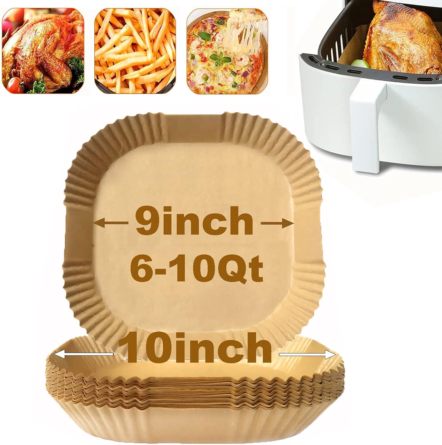 Non-Stick 9 Parchment Paper Liners - Pack of 100