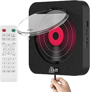 Portable Bluetooth CD Player with Remote Control and HiFi Sound