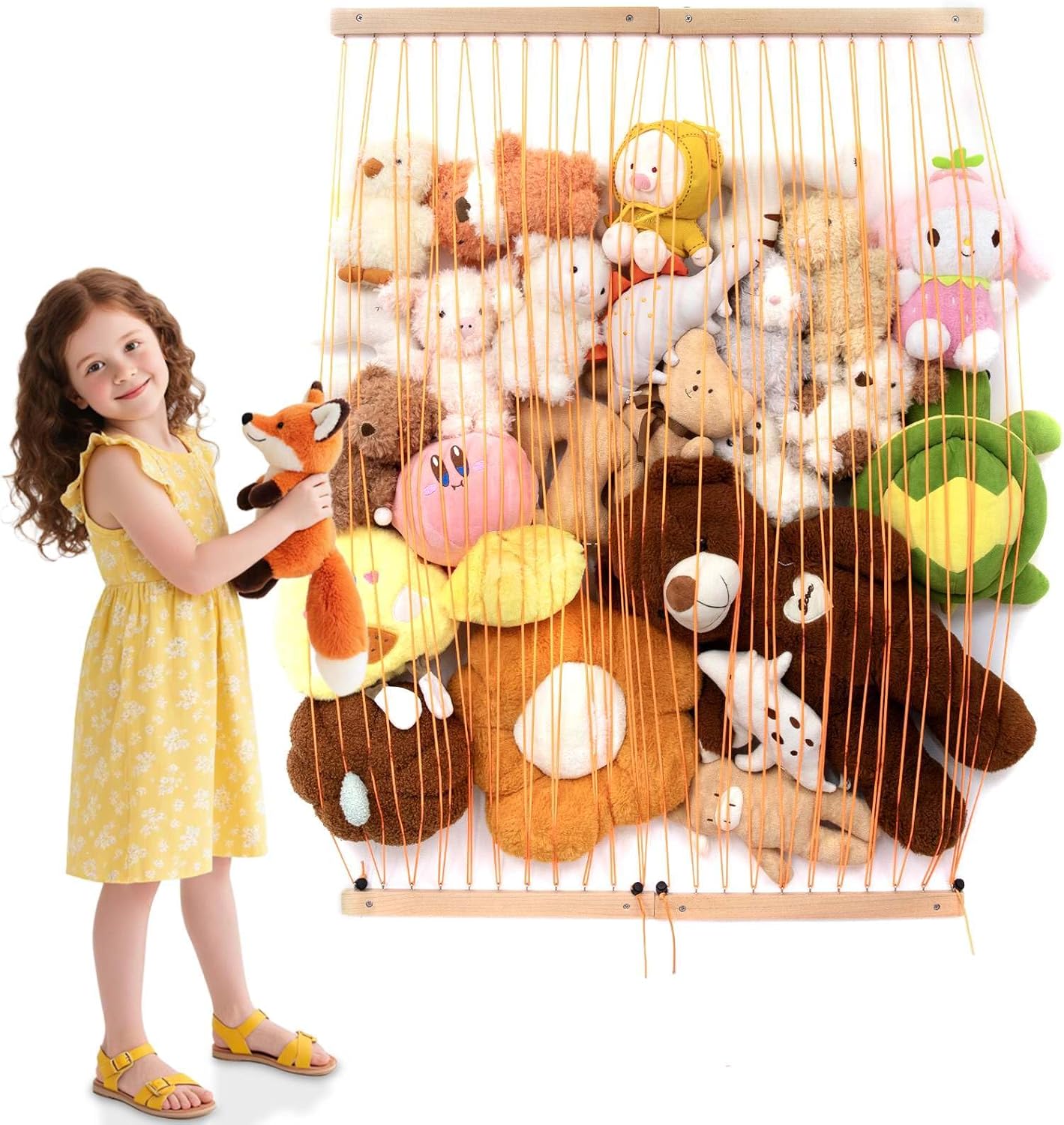 Qiannhee Extra Wide Stuffed Animal Hammock for Kids Rooms
