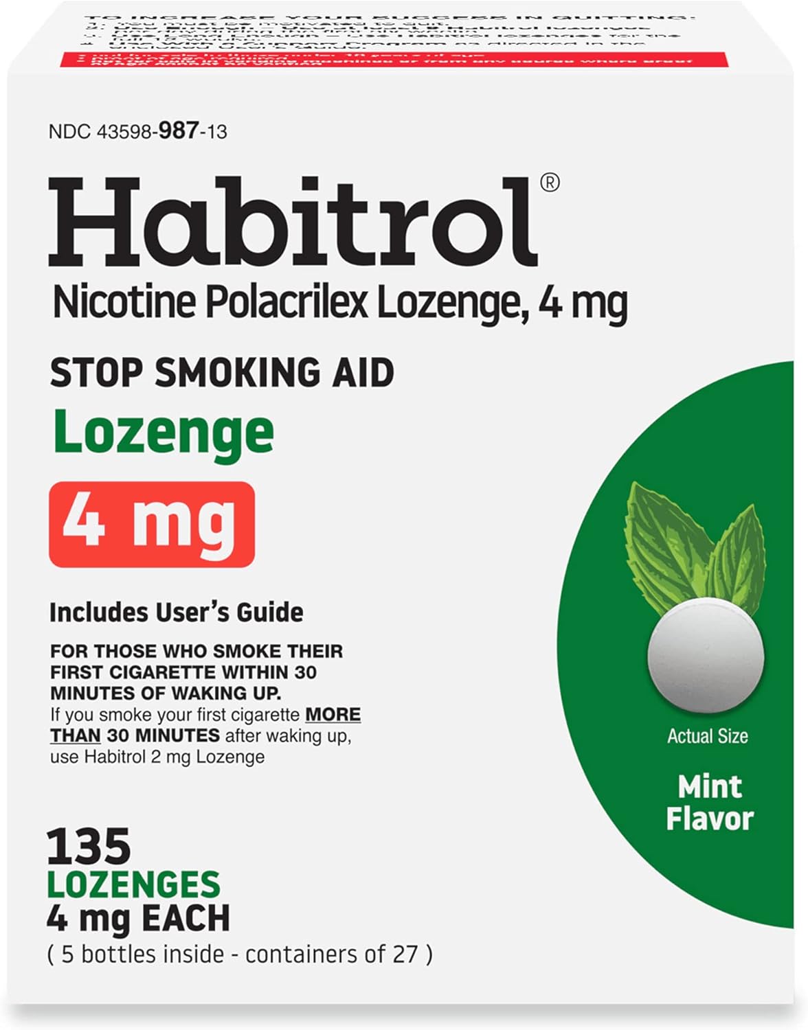 Habitrol Nicotine Lozenges for Smoking Cessation - 135 Count