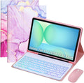 Keyboard Case for Galaxy Tab S10 FE/S9 FE/S9 11 in Pink Marble