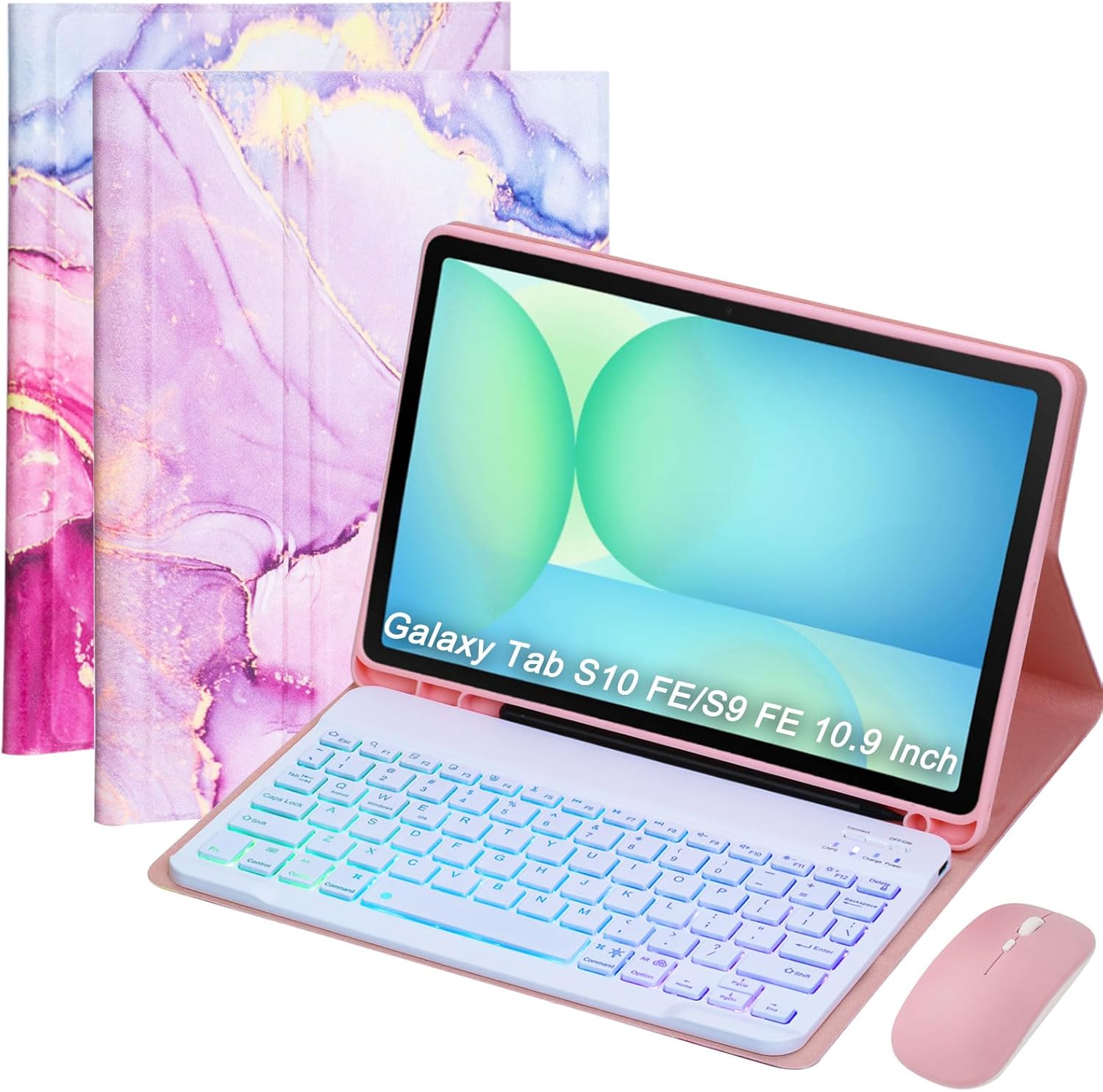 Keyboard Case for Samsung Galaxy Tab S10 FE and S9 with Mouse