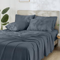 Queen Bamboo Rayon Sheet Set 6 Pcs - Stone Grey Cooling Sheets