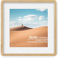 16x16 Picture Frame Solid Oak Wood with Mat - Versatile Display