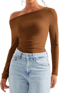 SUUKSESS Women Off Shoulder Cowl Neck Long Sleeve Top - Soft Modal Fit