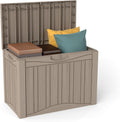 50 Gallon Lockable Resin Deck Box - Waterproof Outdoor Storage