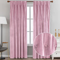 Pink Velvet Curtains 2 Panels 52 x 84 in - Room Darkening Luxury