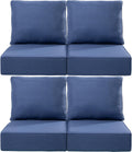 Luxury 24x24x6 Outdoor Chair Cushions Set of 4 - Navy Blue