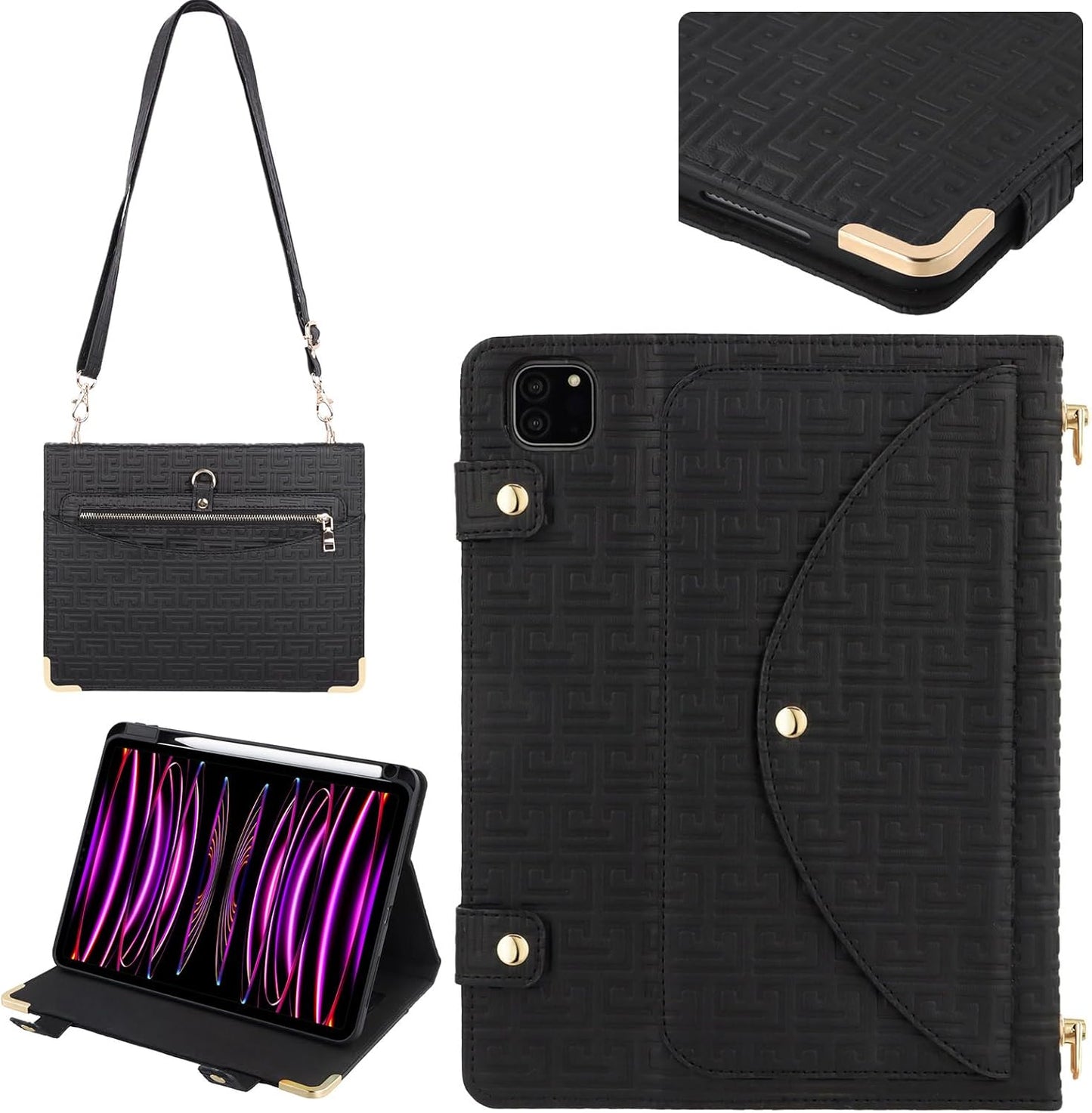 iPad Air 13in & Pro 12.9in Handbag Case with Pencil Holder