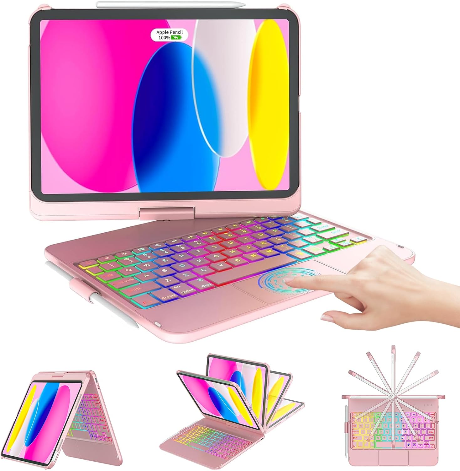 Touchpad Keyboard Case for iPad 11th/10th Gen with Backlit Keys