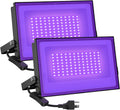 Onforu 2 Pack 60W LED Black Lights - Powerful Waterproof Floodlights
