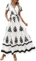 PRETTYGARDEN Women's Bohemian Maxi Dress with Pockets for Summer