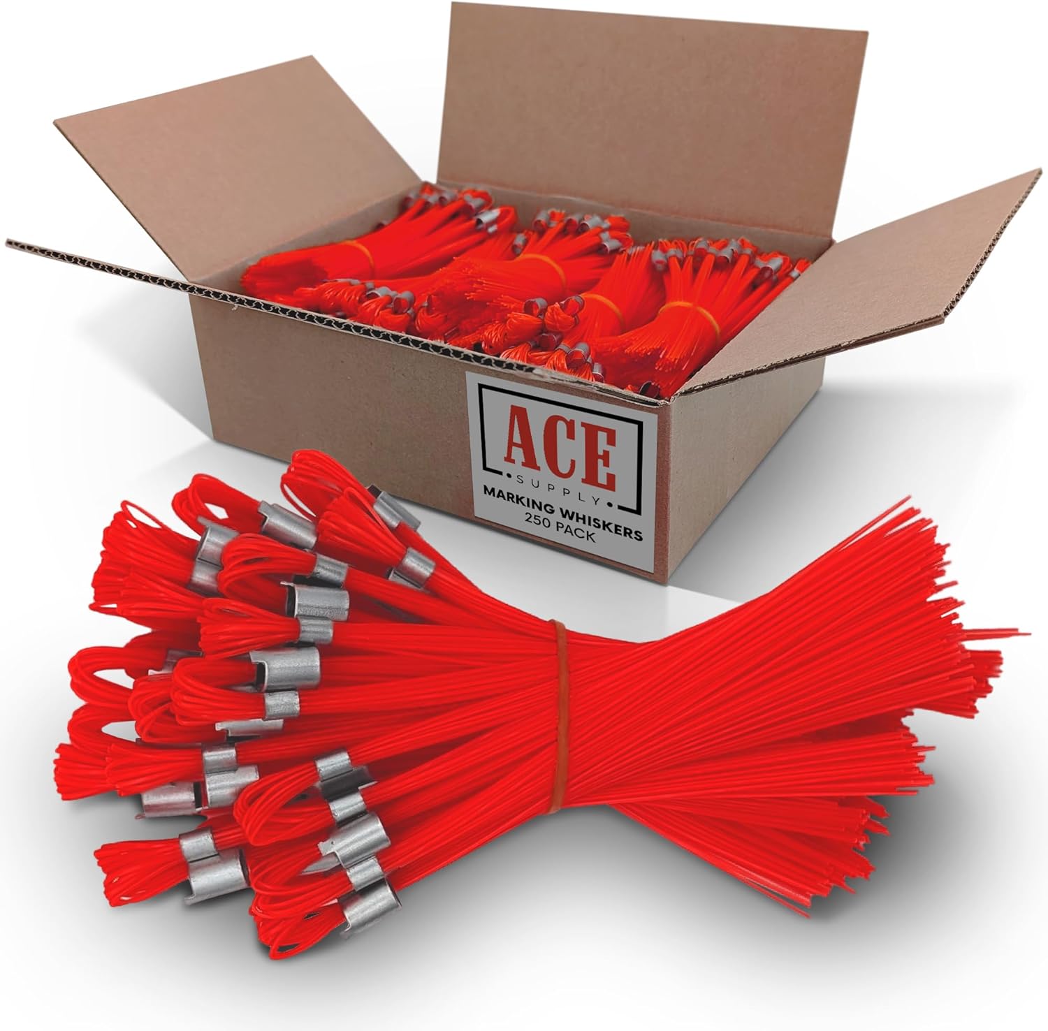 Durable Red Marking Whiskers - 250 Pack for All Purposes