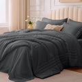 King Comforter Set Dark Grey - 7-Piece King Bed in a Bag