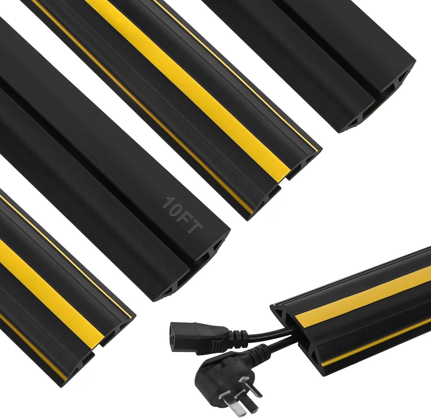 Heavy Duty PVC Floor Cord Cover 10Ft for Cable Management
