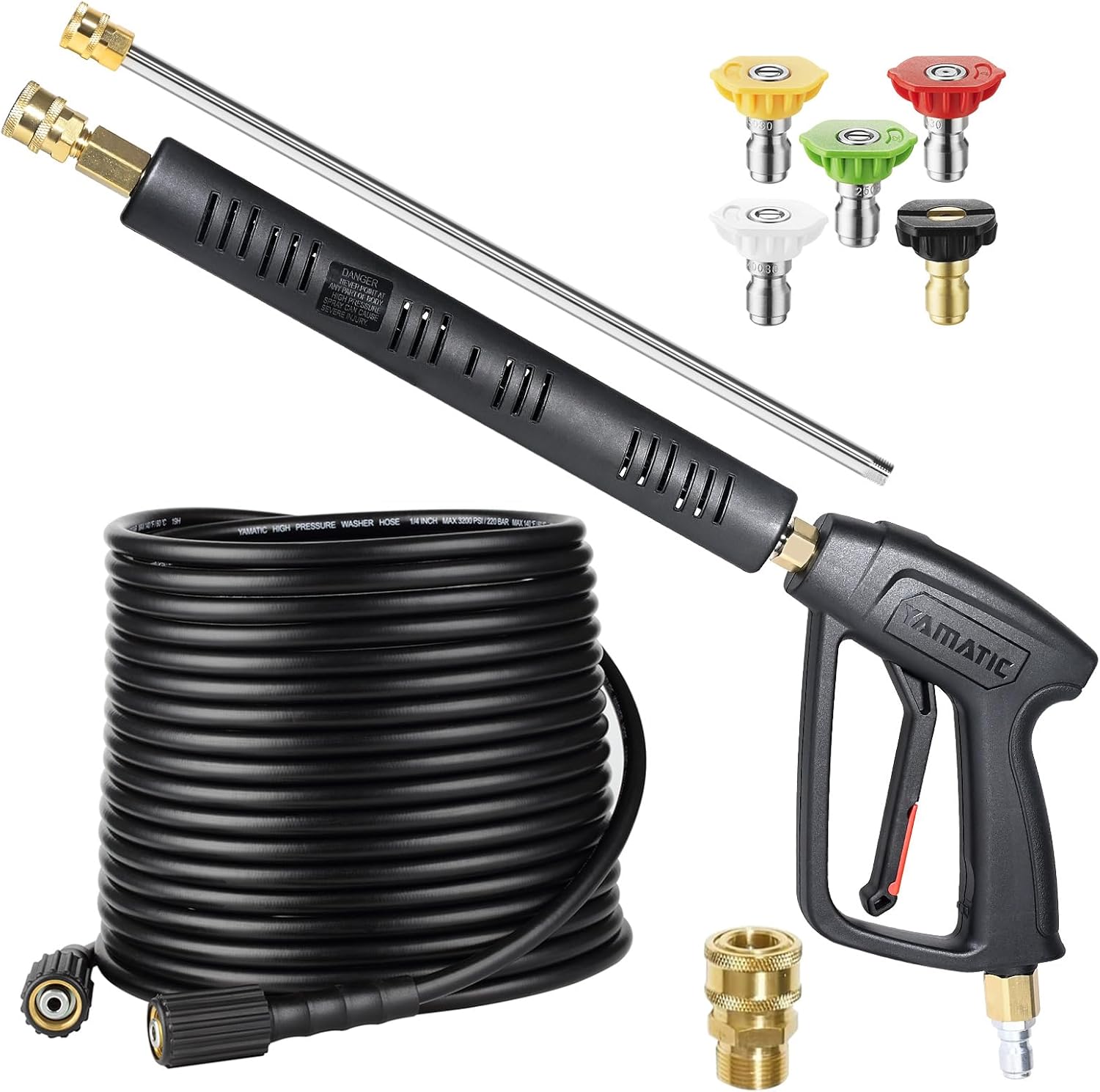 YAMATIC Pressure Washer Gun and Hose Kit for 4000 PSI Cleaning