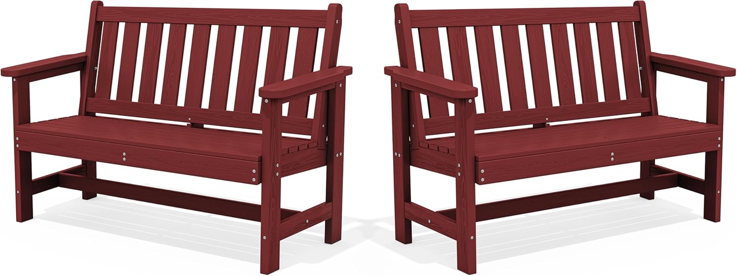 SERWALL Outdoor Bench for 2, Weatherproof and Durable Design
