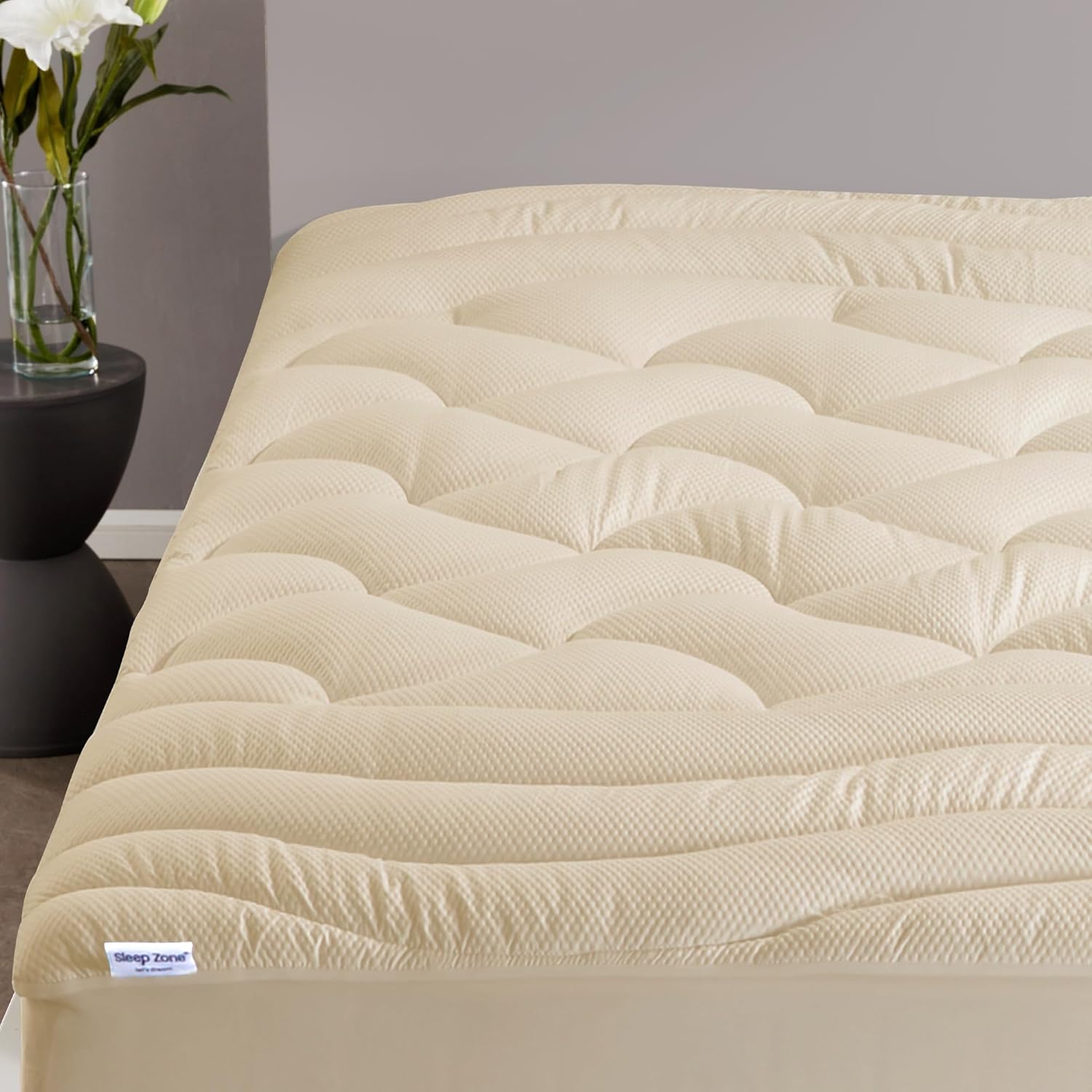 SLEEP ZONE Cooling Queen Mattress Topper for Ultimate Comfort