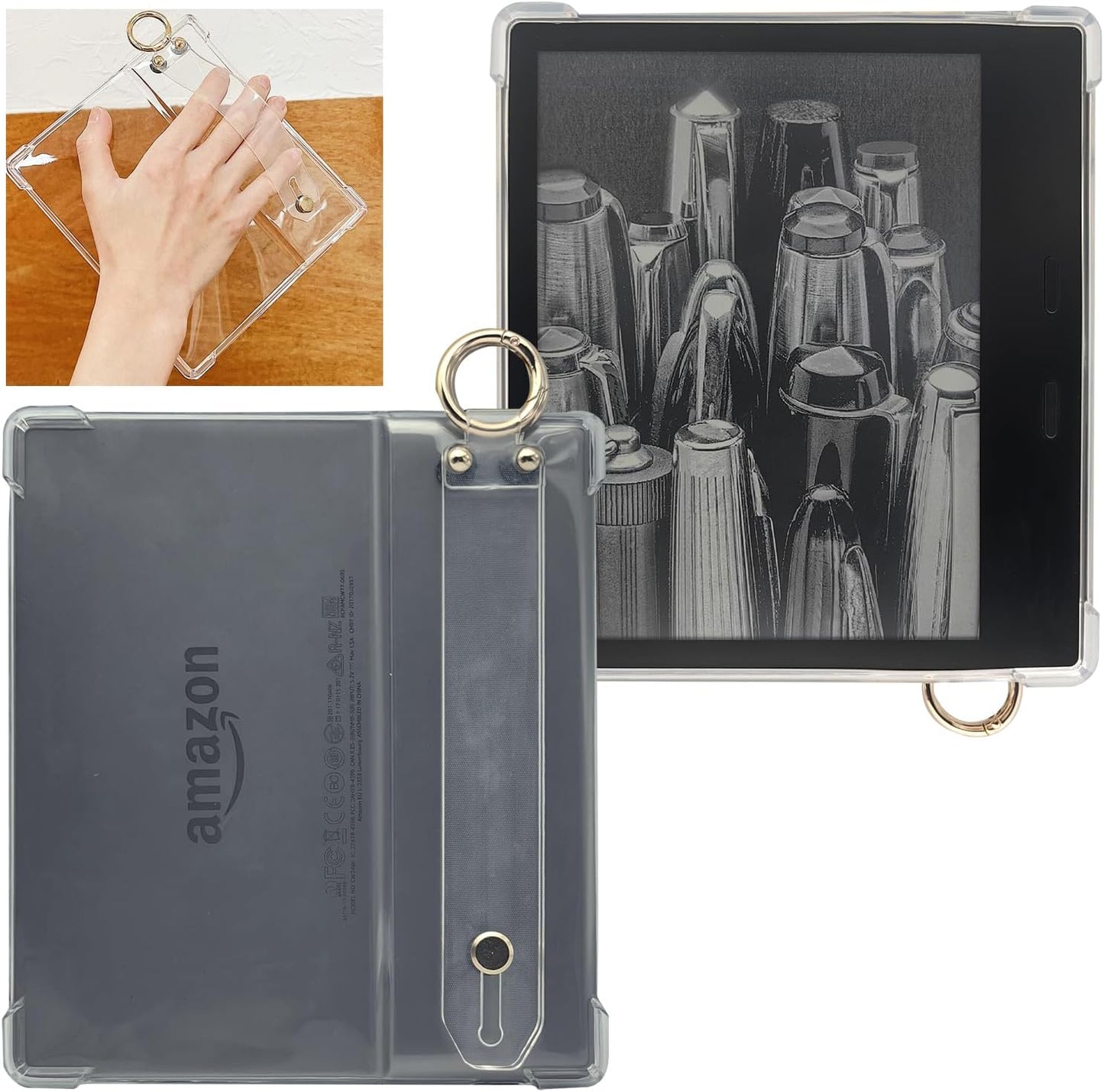 Hand-held Clear Case for 7 Inch Kindle Oasis - Lightweight & Durable