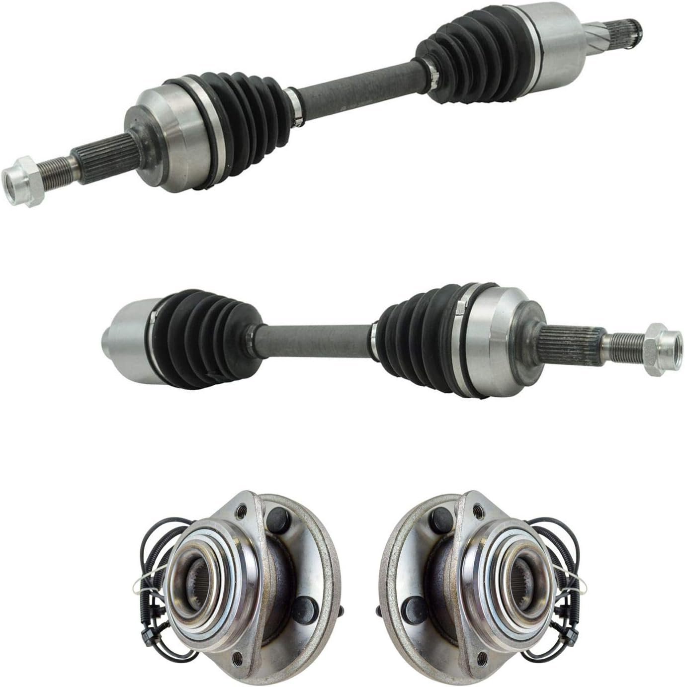 TRQ Front Drivetrain Kit CV Axle Shaft Assembly for Jeep