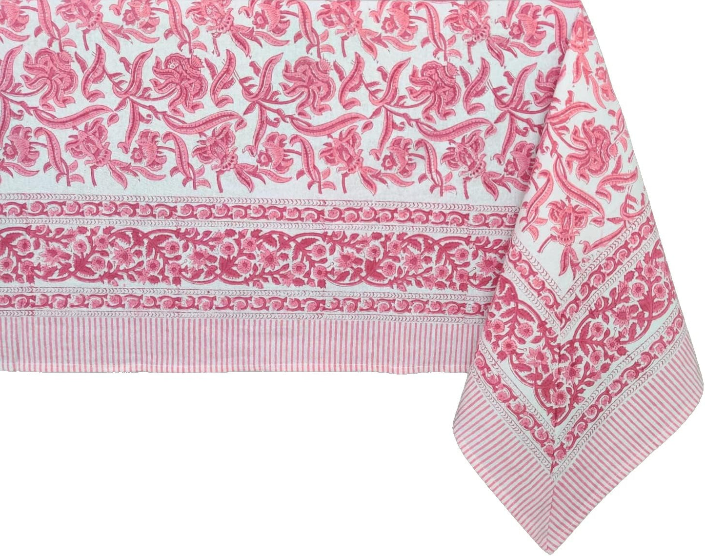 Red Bloom 100% Cotton Tablecloth for Elegant Dining Occasions