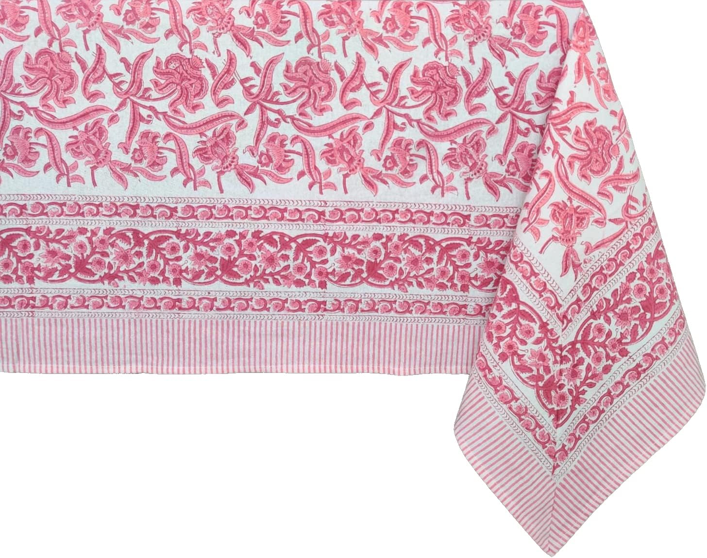 Red Bloom 100% Cotton Tablecloth for Elegant Dining Occasions