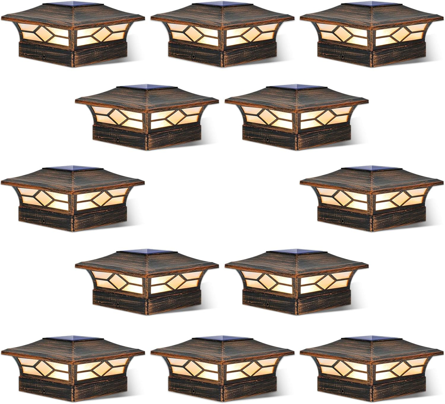Solar Post Cap Lights Outdoor 12pack for Deck and Fence Use
