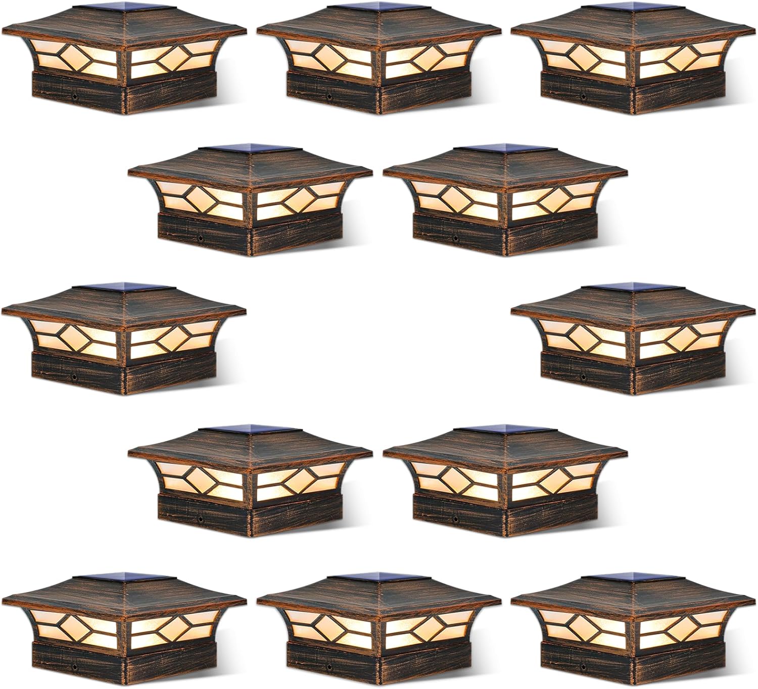 Solar Post Cap Lights Outdoor 12pack for Deck and Fence Use