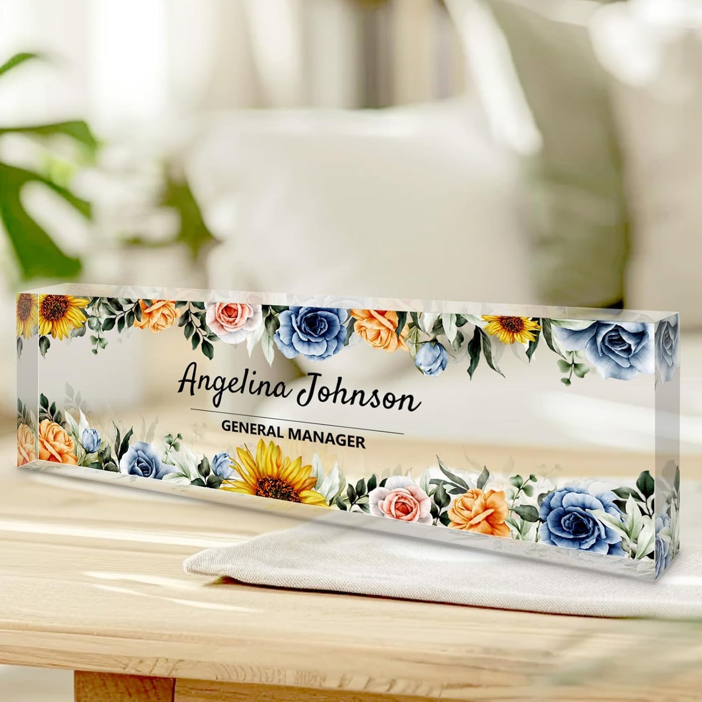 Custom Acrylic Desk Name Plate - Personalized Office Decor for Appreciation Gifts