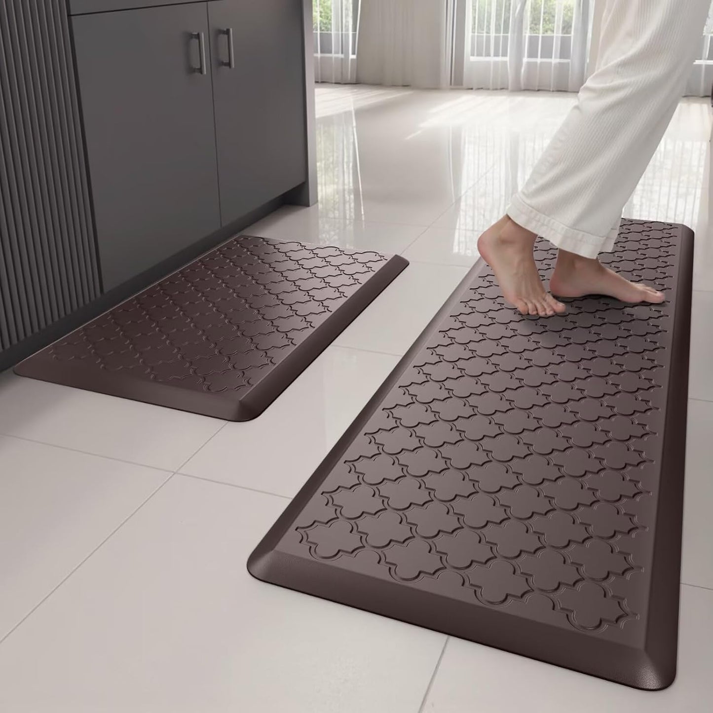 Kitchen Mats for Floor 2 Piece - Anti Fatigue Cushioned Rugs