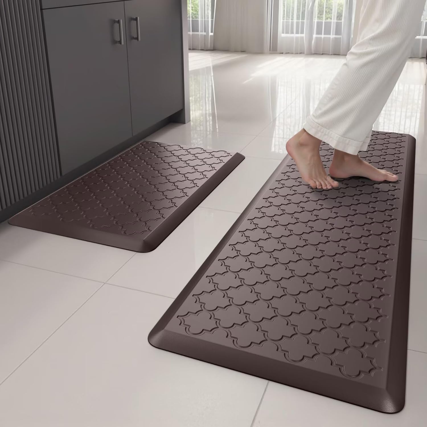 Kitchen Mats for Floor 2 Piece - Anti Fatigue Cushioned Rugs