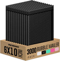 Metronic Bubble Mailers 6x10 in 3000 Pack Black - Waterproof Padded