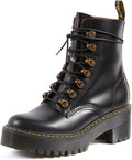 Dr. Martens Women's Leona Leather Heeled Boot - Chunky Heeled Ankle