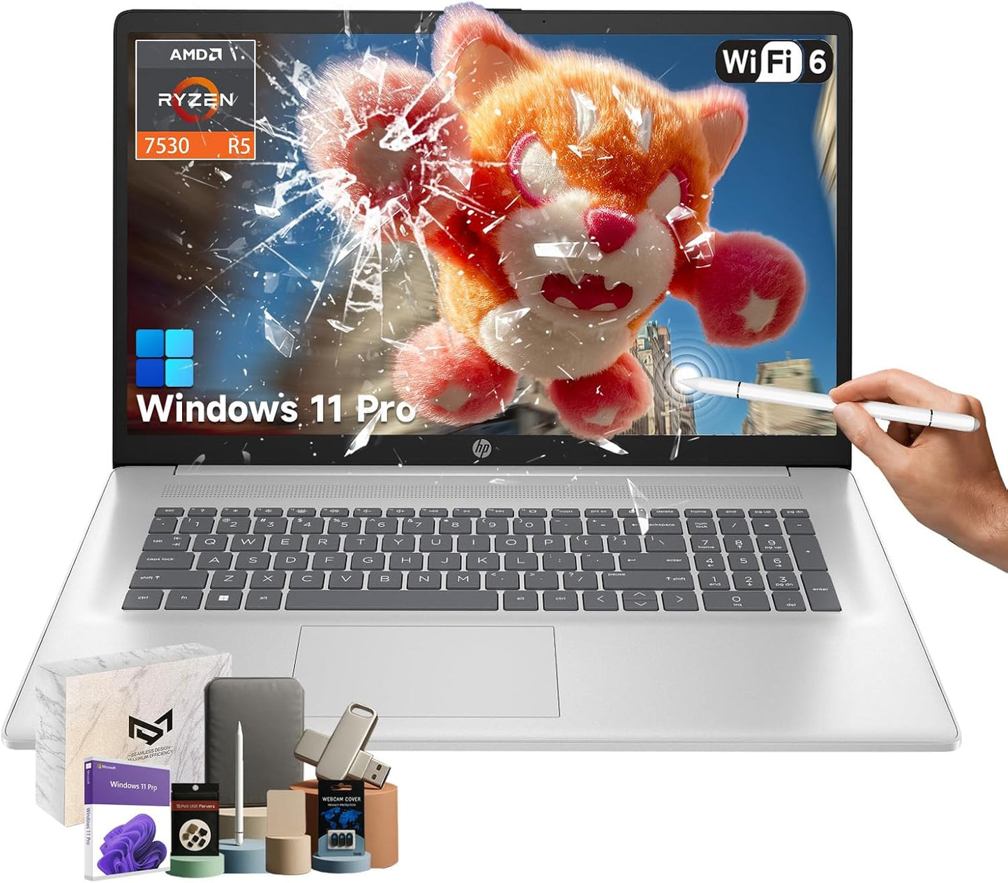HP 17 Touchscreen Laptop with AMD Ryzen 5 for Work & Study